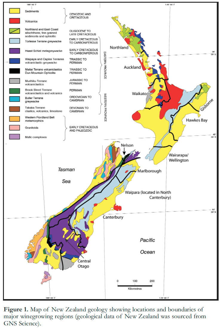 Geological Map Of New Zealand View Of Geology And Wine 12. New Zealand Terroir | Geoscience Canada